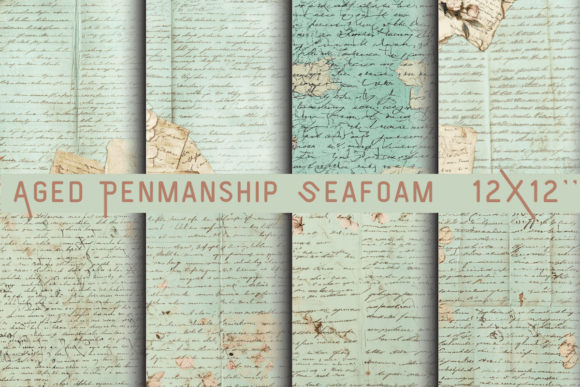 Aged Penmanship Seafoam Memory Journal
