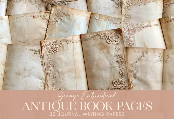 Antique Book Beige Embroidered Borders: A Versatile Tool for Creative Expression