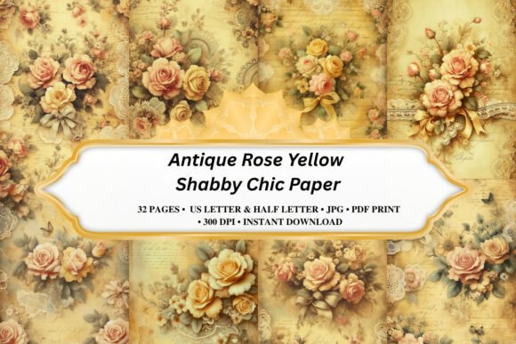Antique Rose Yellow Shabby Chic Paper: A Timeless Trend for Creative Expression
