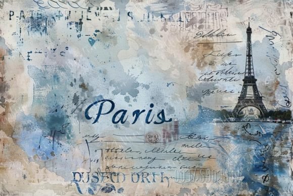 Artistic Paris Collage: A Unique Blend of Vintage Charm and Modern Design