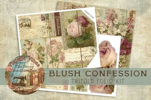 Blush Confession Trifold Folio Kit: A Romantic Vintage-Inspired Paper Crafting Resource