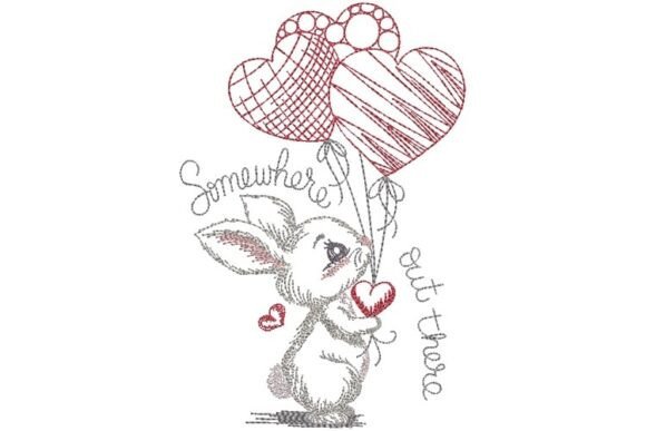 Bring a Touch of Sweetness and Whimsy to Your Stitching with the Somewhere Out There Bunny Embroidery Design