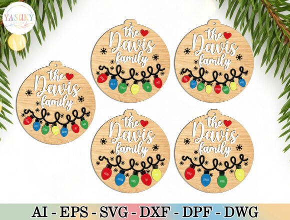 Create Beautiful Family Christmas Ornaments with SVG Designs