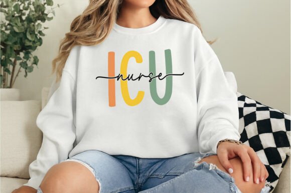 ICU Nurse Typography PNG Design: A Versatile Asset for Creative and Professional Use
