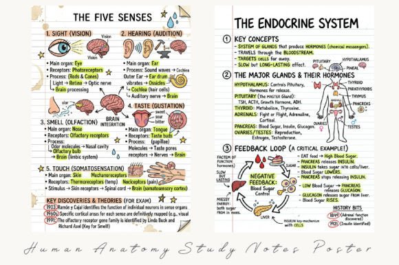 Mastering Human Anatomy with the Human Anatomy Study Notes Poster