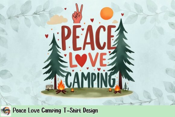 Peace Love Camping T-Shirt Design