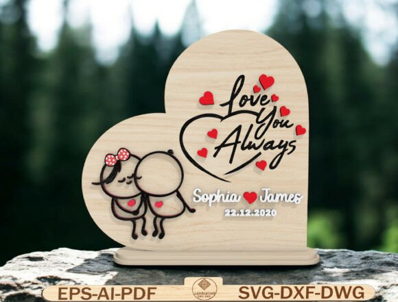 Personalized Valentine Couple Laser Cut