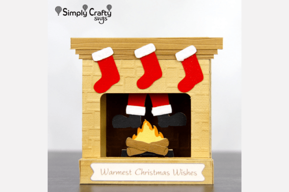 Santa in Fireplace Card SVG: A Creative Holiday Crafting Option