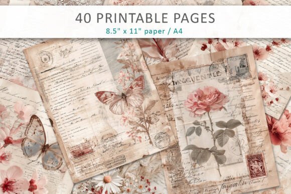 Shabby Chic Junk Journal Pages: A Timeless Addition to Your Creative Projects