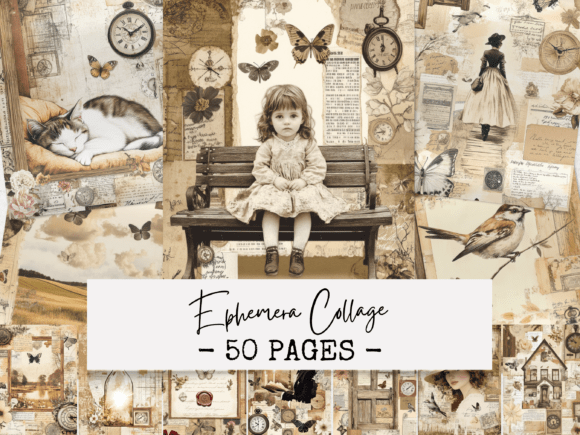 Vintage Ephemera Collage Pages