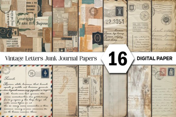 Vintage Letters Junk Journal Papers