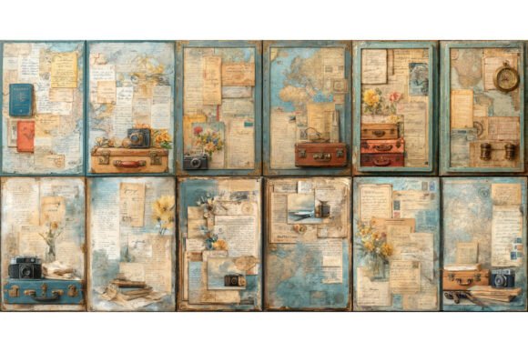 Vintage Travel Junk Journal Kit 26 Page