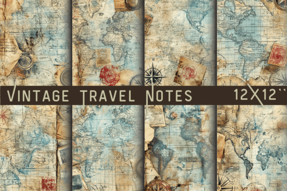 Vintage Travel Notes Pages – Bring Nostalgic Charm to Your Creative Projects